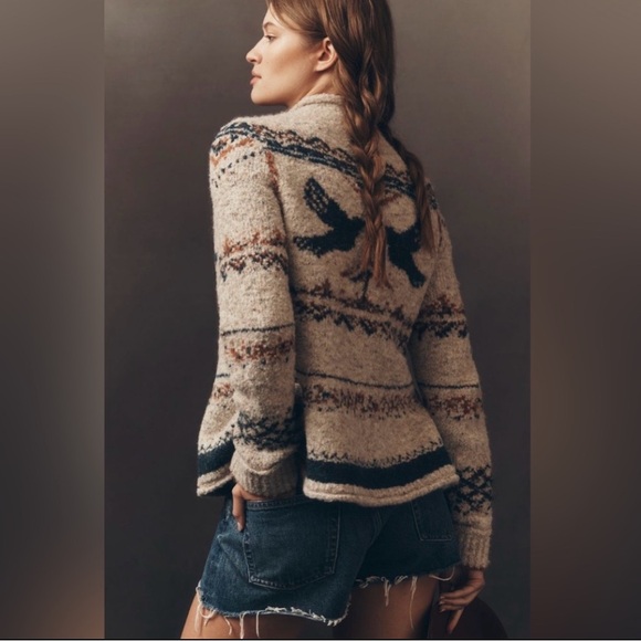 Anthropologie x Pilcro Long-Sleeve Mock-Neck Bird Sweater Size XS NWT - Picture 4 of 15